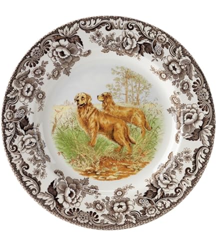 Amazon.com | Spode Woodland Hunting Dogs Golden Retriever Salad