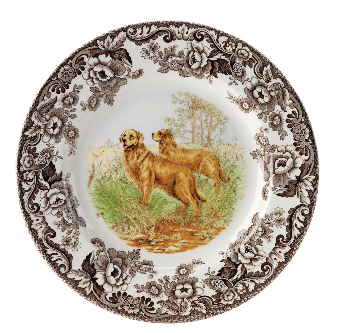 Spode Woodland Hunting Dogs: Golden Retriever Plate 20.3cm