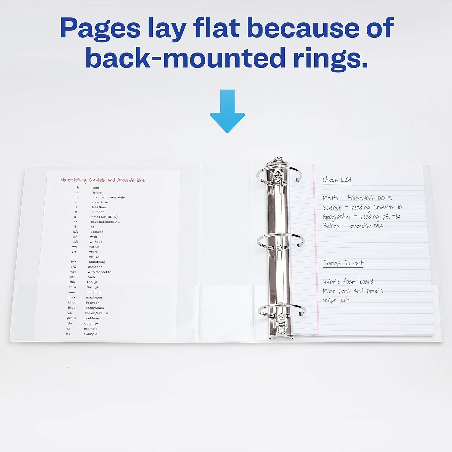 Avery 1.5" Economy View 3 Ring Binder, Round Ring, Holds 8.5" x 11" Paper, 1 White Binder (5726) : Office Products