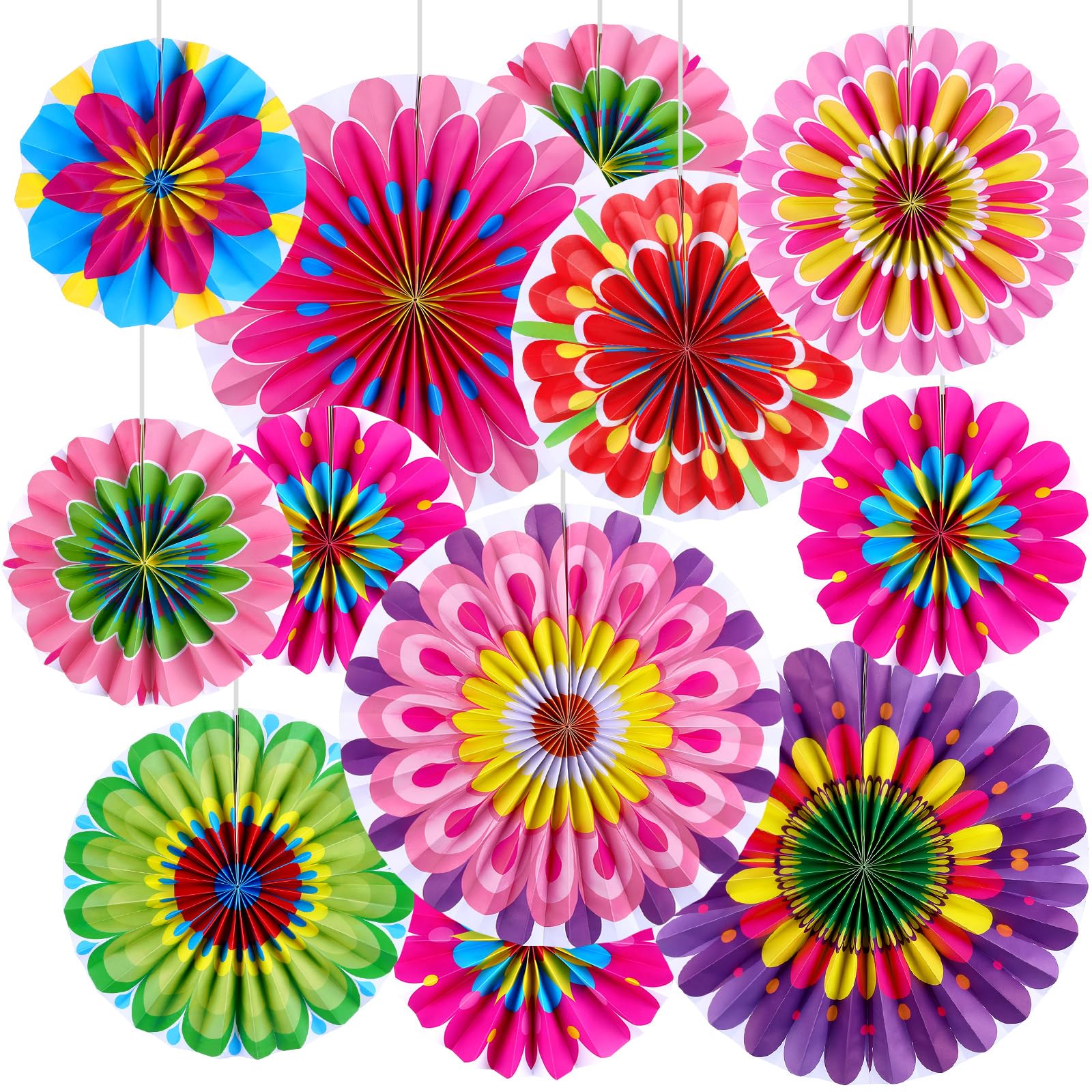 Photo 1 of Motipuns 18 Pcs Spring Mexican Party Hanging Decorations Fiesta Paper Fans Classroom Ceiling Wall Decor Colorful Cinco De Mayo Hanging Decorations for Fiesta Party Decor Wedding Birthday