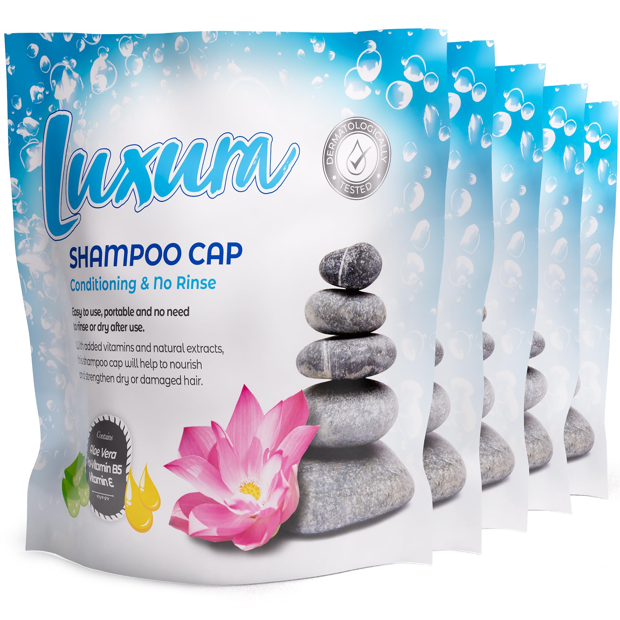 Pack of 5, Luxura Shampoo Cap, Conditioning, No Rinse