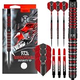 Harrows Wolfram Infinity Steel Tip Tungsten Darts Set &ndash; 97% Tungsten &ndash; 21g, 22g, 23g, 24g, 25g, 26g &ndash; Includes Supergrip Fusion Shafts &amp; Prime Flights