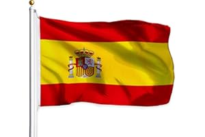 G128 Spain Spanish Flag | 3x5 Ft | LiteWeave Series Printed 100D Polyester | Country Flag, Vibrant Colors, Brass Grommets