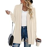 GRECERELLE Women's Long Sleeve Open Front Lightweight Casual Business Dressy Cardigan Sweater Fall Winter