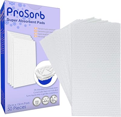 Prosorb Super Absorbent Pads Bedside Commode Liners Pack of 50