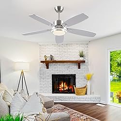 Hounberi 50inch Brushed Nickel Ceiling Fan with
