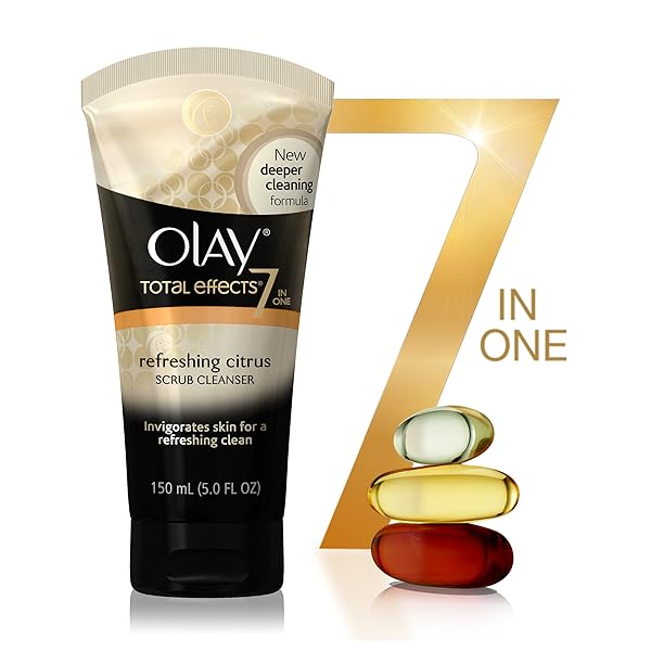 FACIAL CLEANSER BY OLAY TOTAL EFFECTS REFRESHING CITRUS SCRUB FACE CLEANSER, 5 OUNCE