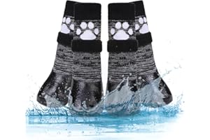 KOOLTAIL Non Slip Dog Socks to Prevent Licking Paws for Hardwood Floors, Dog Boots Shoes for Hot/Cold Pavement with Grippers Traction Control, Waterproof Paw Protector for Small Medium Large, M