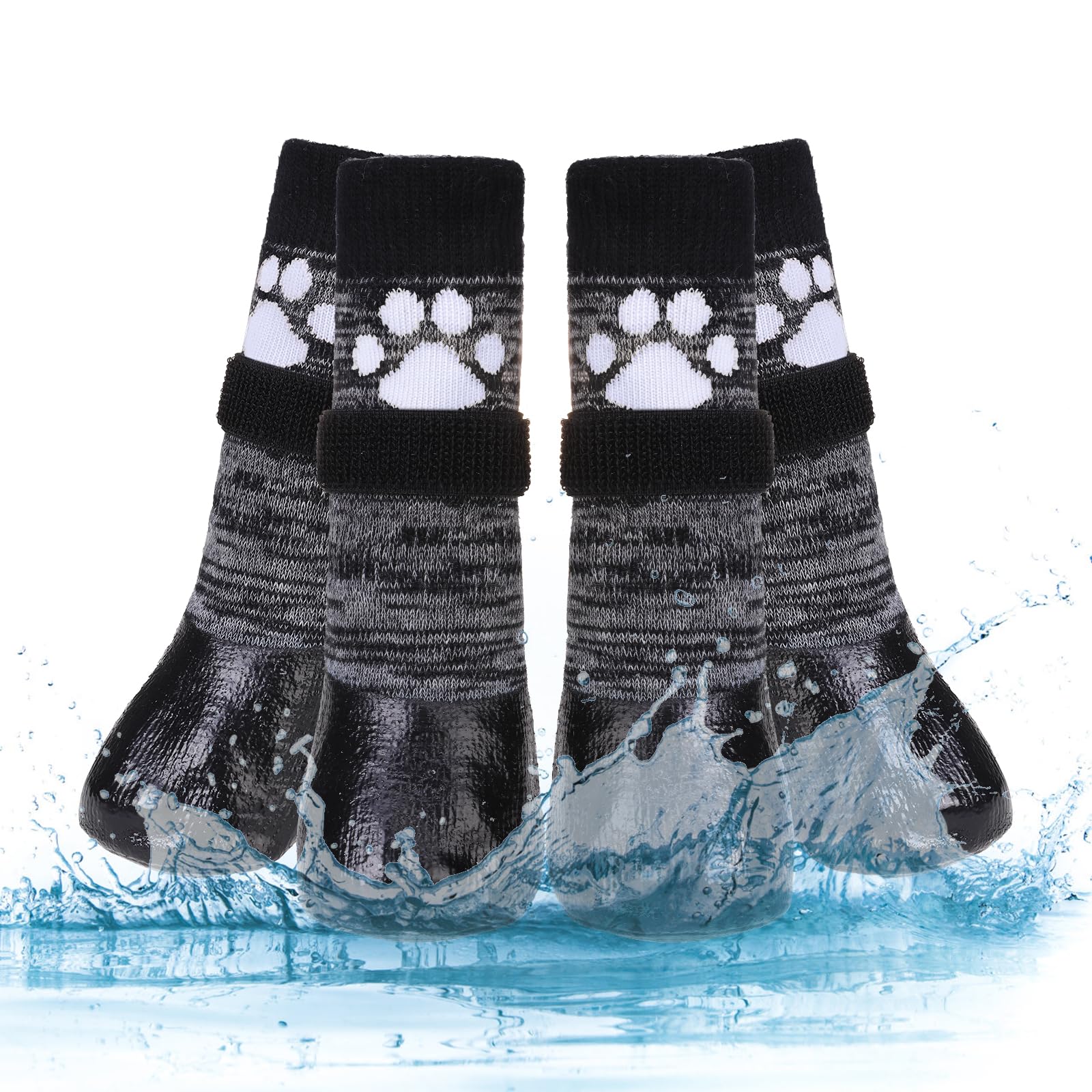 Photo 1 of KOOLTAIL Non Slip Dog Socks to Prevent Licking Paws for Hardwood Floors, Dog Boots Shoes for Hot/Cold Pavement with Grippers Traction Control, Waterproof Paw Protector for Small Medium Large Dogs S