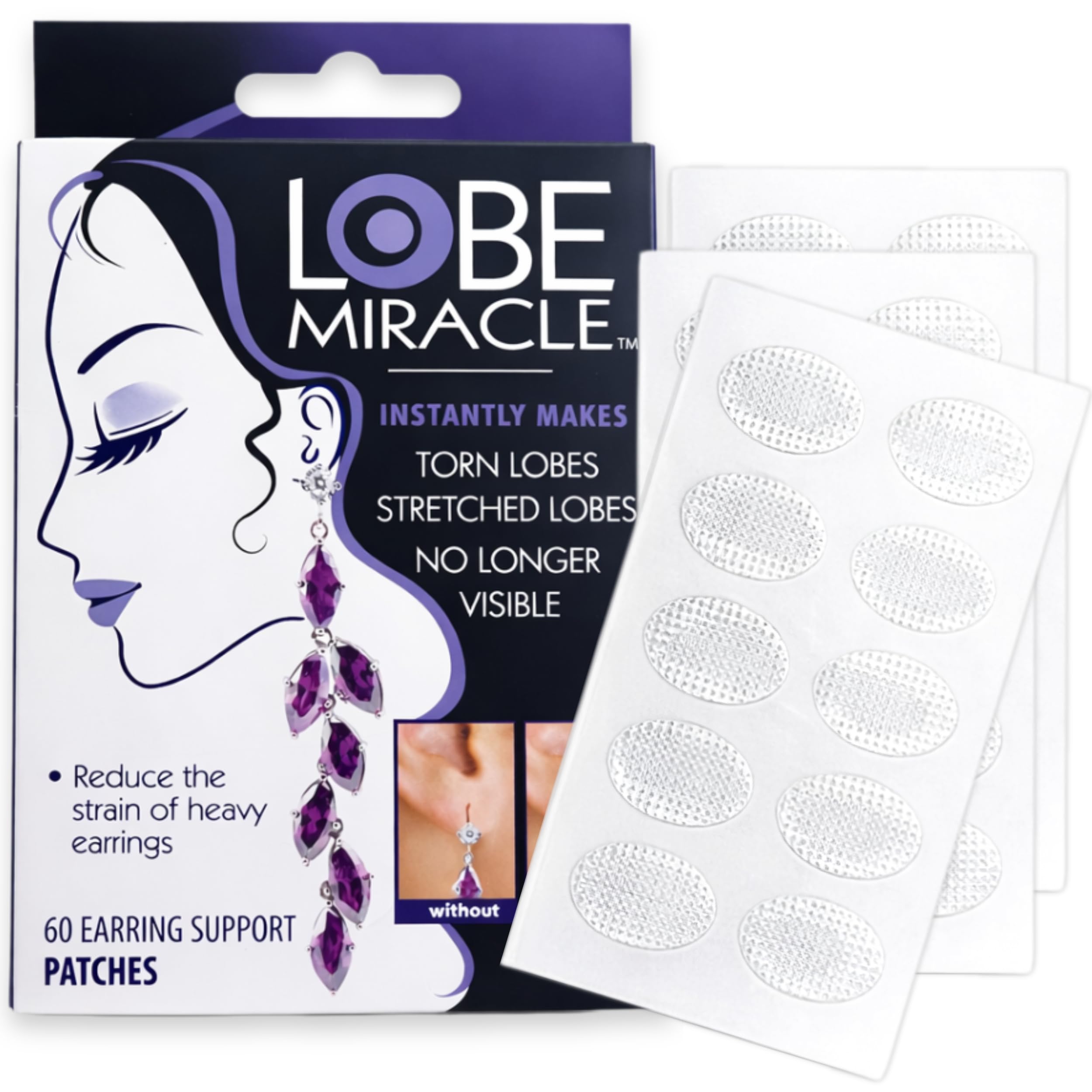 Lobe Miracle Ear Lobe Support Patches, 60 Count