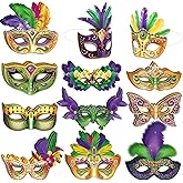 Capoda 48 Pcs Mardi Gras Masks Bulk Masquerade Masks Venetian Costume Accessories for Girls Boys Adults Mardi Gras Costume Party Supplies