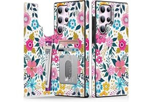 Goodon for Samsung Galaxy S24 Ultra Case Wallet - Flip Folio Leather Cover with Trendy Floral Design, 3 Card Slots & Kickstand Function, Protective Phone Case for Women and Girls - Blooming Flowers