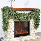 Christmas Garland Real Touch Cedar Garland Christmas Decorations 6 ft Soft and Lush Realistic Faux Pine Garlands for Mantle Table Stairs Door Doorframe Fireplace Indoor Outdoor Holiday Decorations