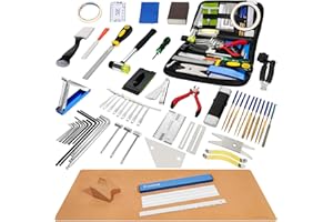 FRAUTRON Guitar Repairing Maintenance Tool Kit, Complete Pro Guitar Setup Kit Luthier Repair Tools with Guitar Work Mat and Neck Rest Support Cradle for Guitar Workstation Musician Enthusiast Guitarist