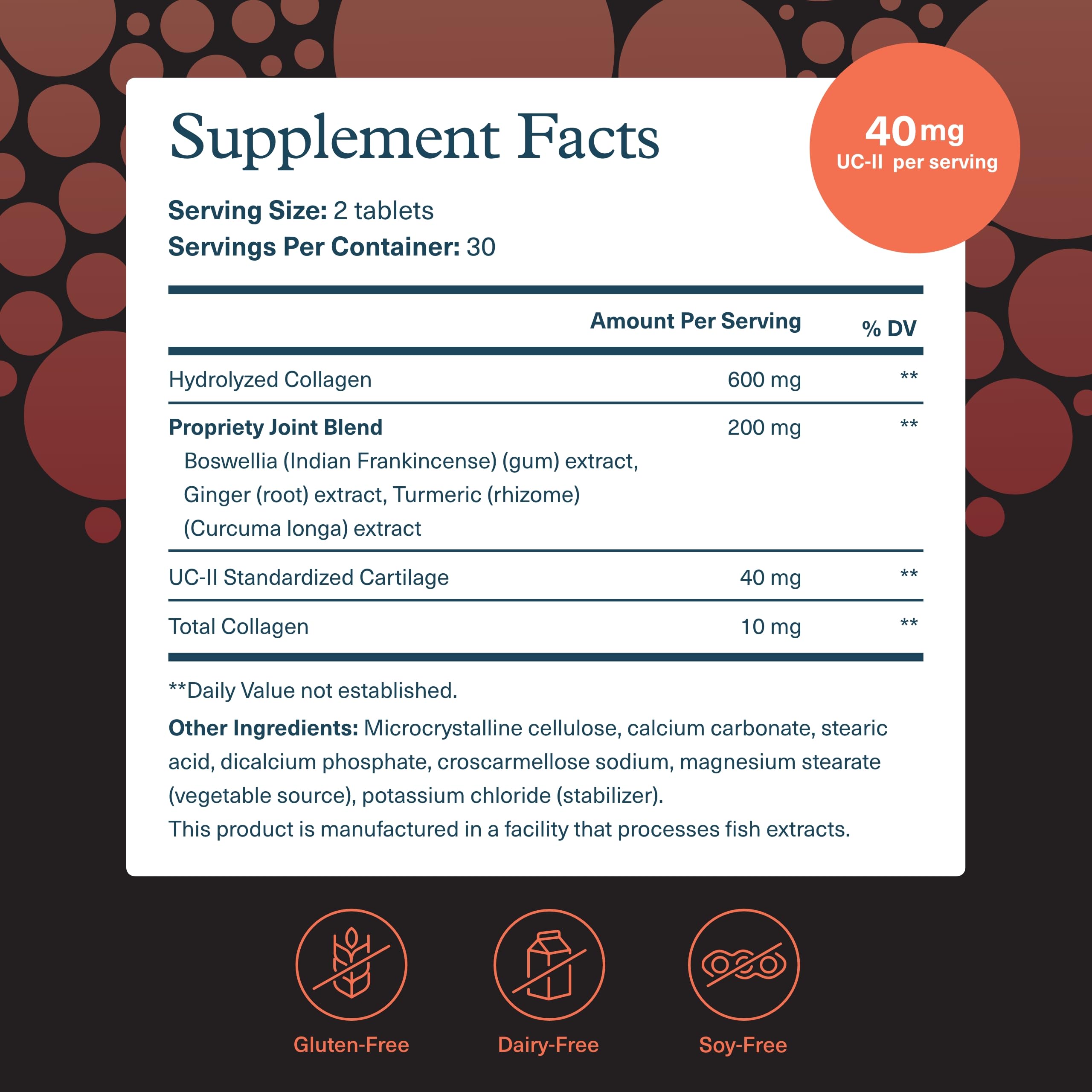 Youtheory Men's Joint Complex - Hydrolyzed Collagen Supplement for Men with Boswellia Extract, Turmeric & Ginger - Joint Support Supplement - Dairy, Soy & Gluten Free - 60 Tablets