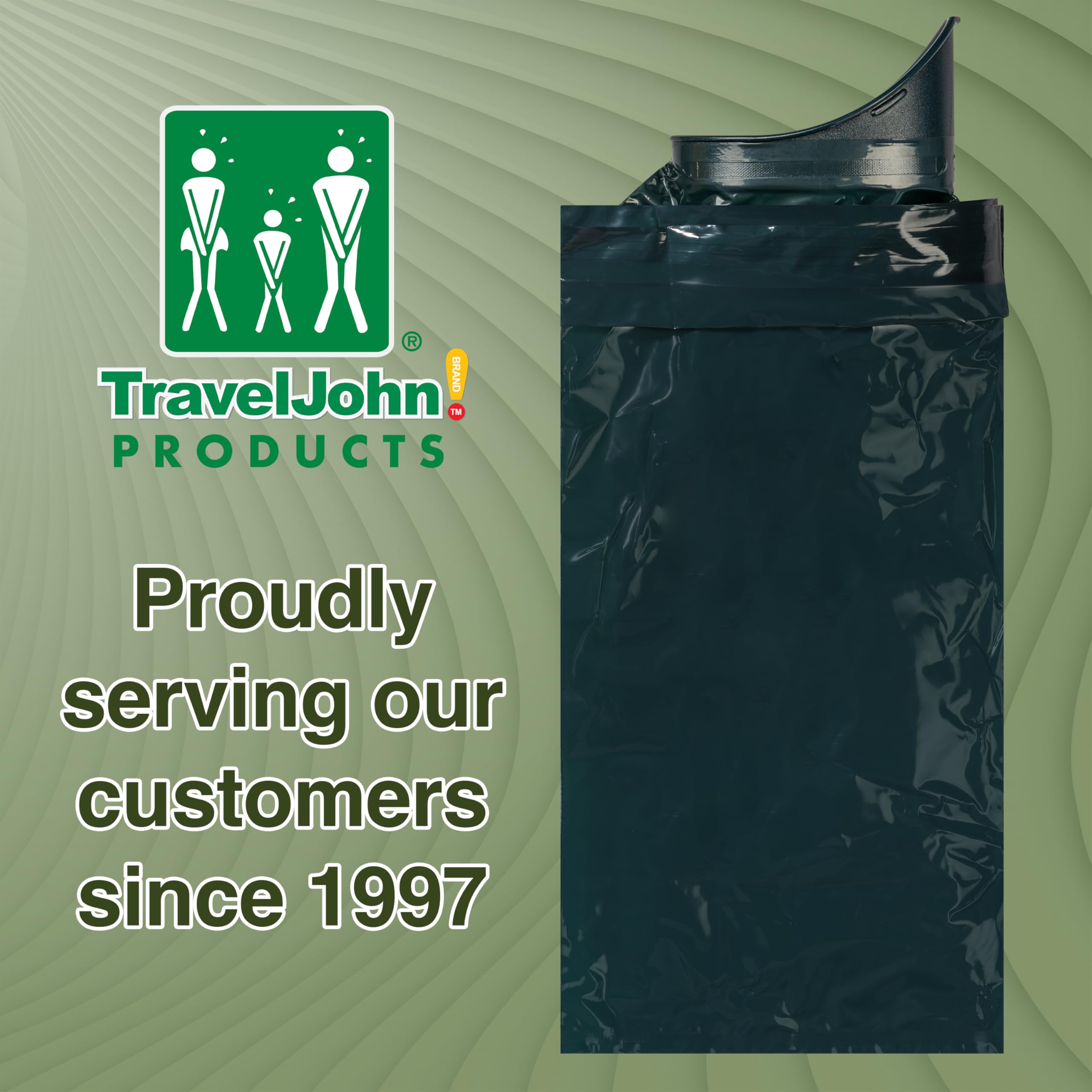 TravelJohn Adventurer Resealable Disposable Urinal for All Genders, Adults, and Children (18 Pack) Designed for Emergencies, Travel, Camping, Long Car Rides, and More - 28oz/800ml Capacity (TJ1C)