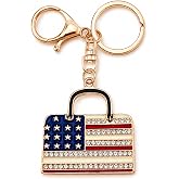 Evenchae Sparkly Rhinestone Keychain + Velvet Gift Bag | Bling Bag Charm for Purse Backpack Tote, Sparkling Crystals, Smooth Back, Leather Safe Hardware, Ready for Birthday Gifting