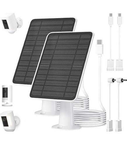 Lot 2 Panneaux Solaires 5W Arlo Essential/XL – Chargeur Étanche IP65 3m Micro USB