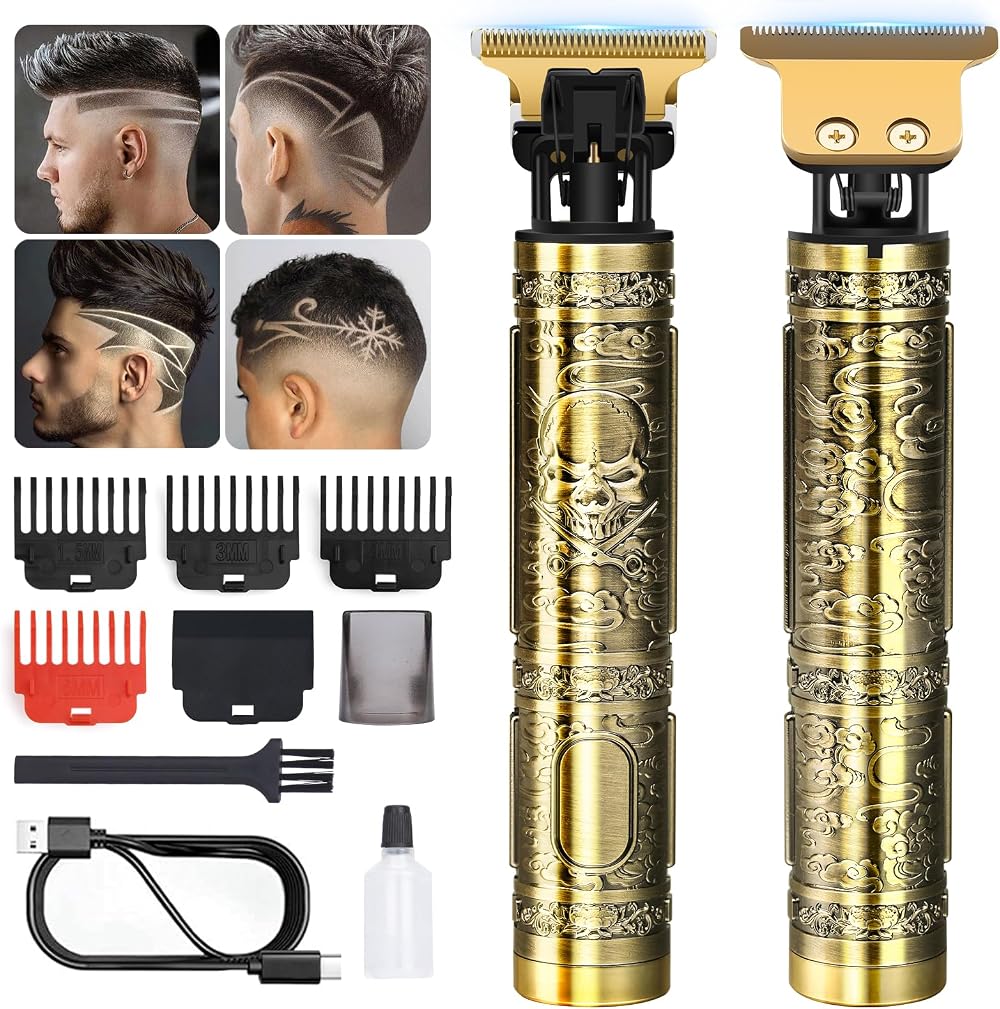 AURUZA Hair Clippers for Men Rechargeable Beard Trimmer 4 Limit Combs USB-C