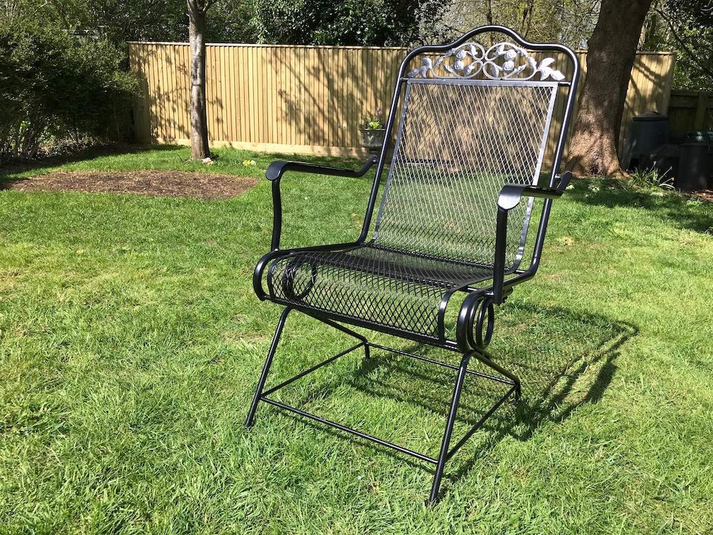 MG Metal Garden Rocking Chair spring coil patterned indoor and outdoor