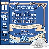 Probiotic & Prebiotic Mouthwash for Adults | Dry Mouth and Oral Thrush Relief | Gum Health Mouthwash | 60 Pack