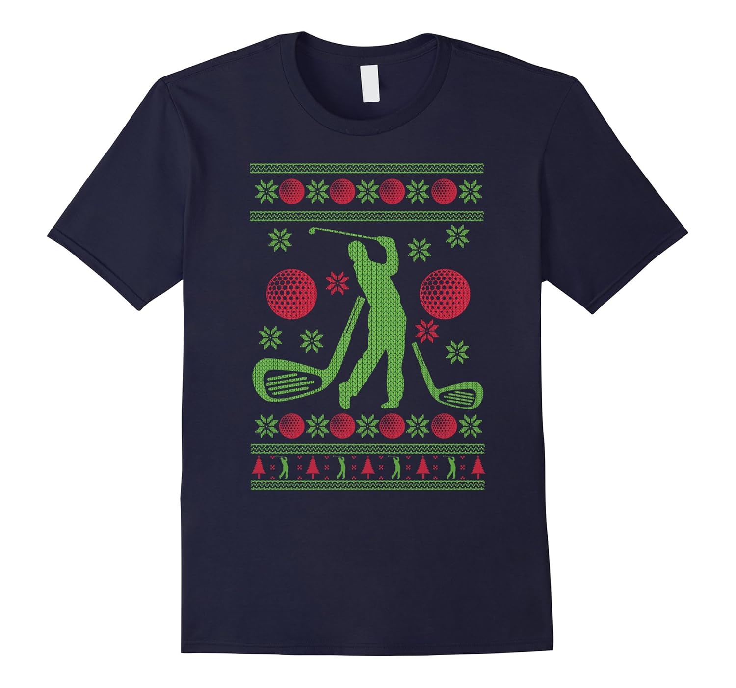 Golf ugly christmas sweater style gift tshirt-ANZ