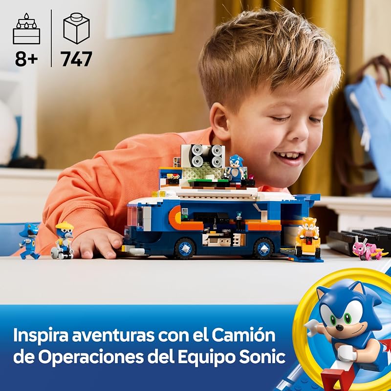Sonic The Hedgehog Team Sonic Command Truck Toy - Interactive Set with an ATV Car & 5 Figures Incl. Tails - Gift for 8+ Year Old Boys, Girls & Gaming Fans - 77006