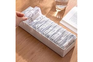 11PCS Cable Storage Box Set, Wire Organizer with Divided Compartments for Charging Cords, Earphones, Small Electronic Accesso