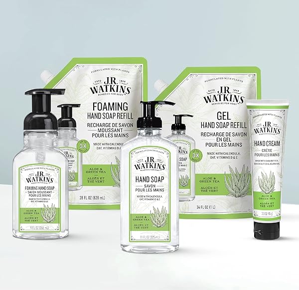 J.R. WATKINS HAND SOAP REFILL, ALOE AND GREEN TEA 34 FL OUNCE