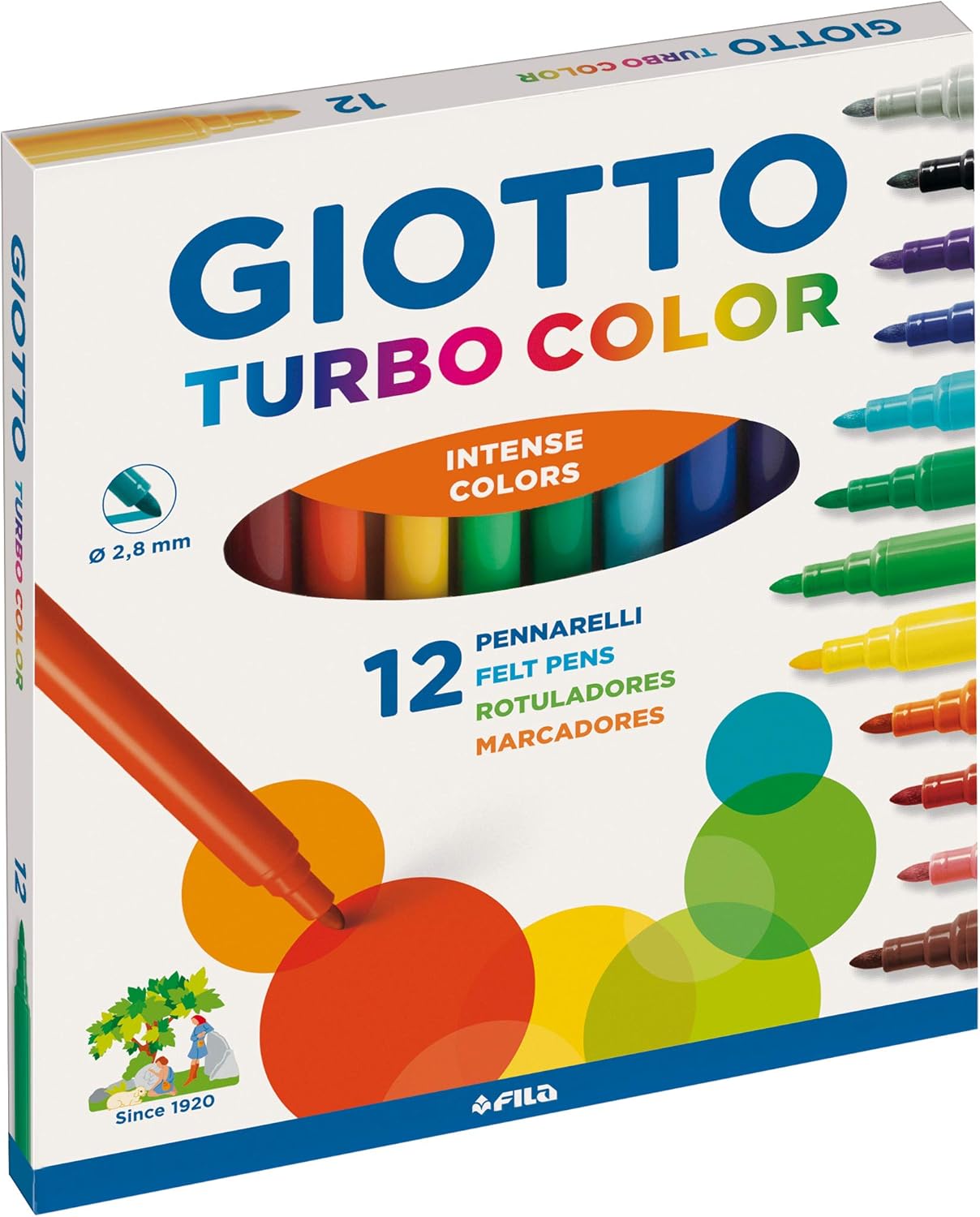 Giotto Turbo Color Est. 12 Uds.: Amazon.es: Oficina y papelería
