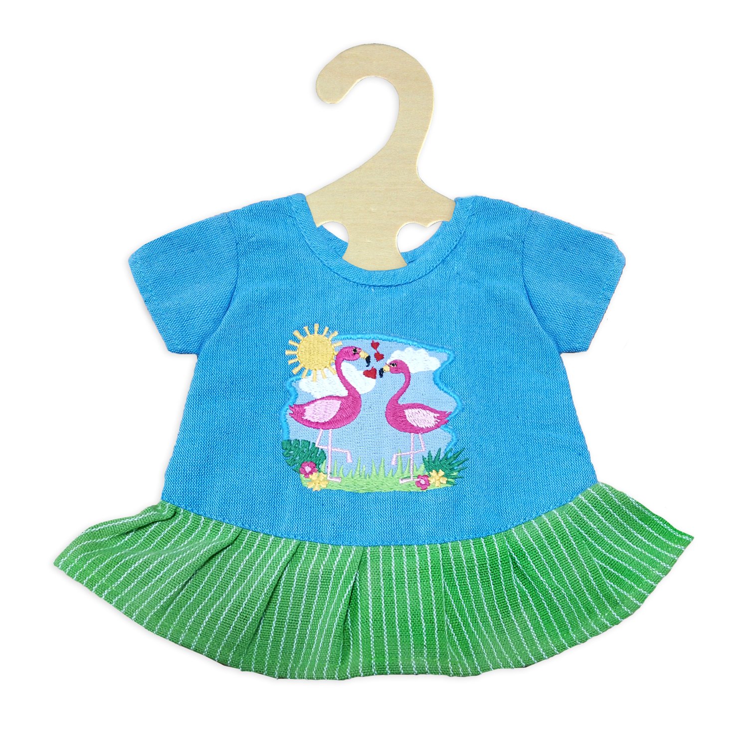 Heless 2810 Fair Trade Dress for Dolls in Flamingo Ella Design Size 35-45 cm