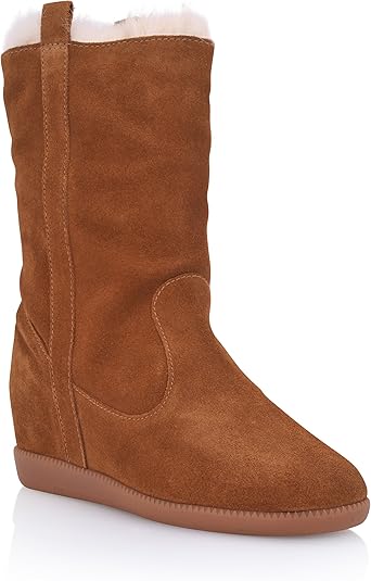 chestnut suede booties