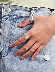 Oivley 2CT Oval Engagement Rings for Women Sterling