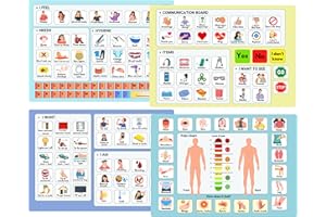 HIDAYA PRINTS Communication Boards Set for Non Verbal Adults Aphasia Stroke Patients, Hospital and Care Home use, Picture Symbol Communication Cards