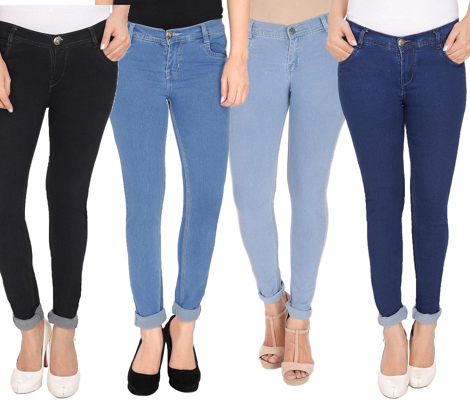 Buy NJS Women's Carrot Skinny Jeans (ANU1263_Multicolor_Small) at Amazon.in