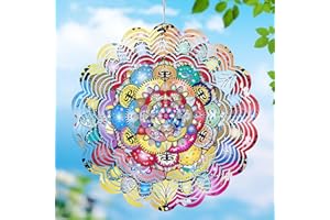 VORFOR Wind Spinners Outdoor，Wind Spinner for Yard and Garden,3D Wind Spinner Butterfly Gifts for Mother/Friend/Boyfriend/Wife/Grandma,Outdoor Garden Decor Kinetic Yard Art Decoration