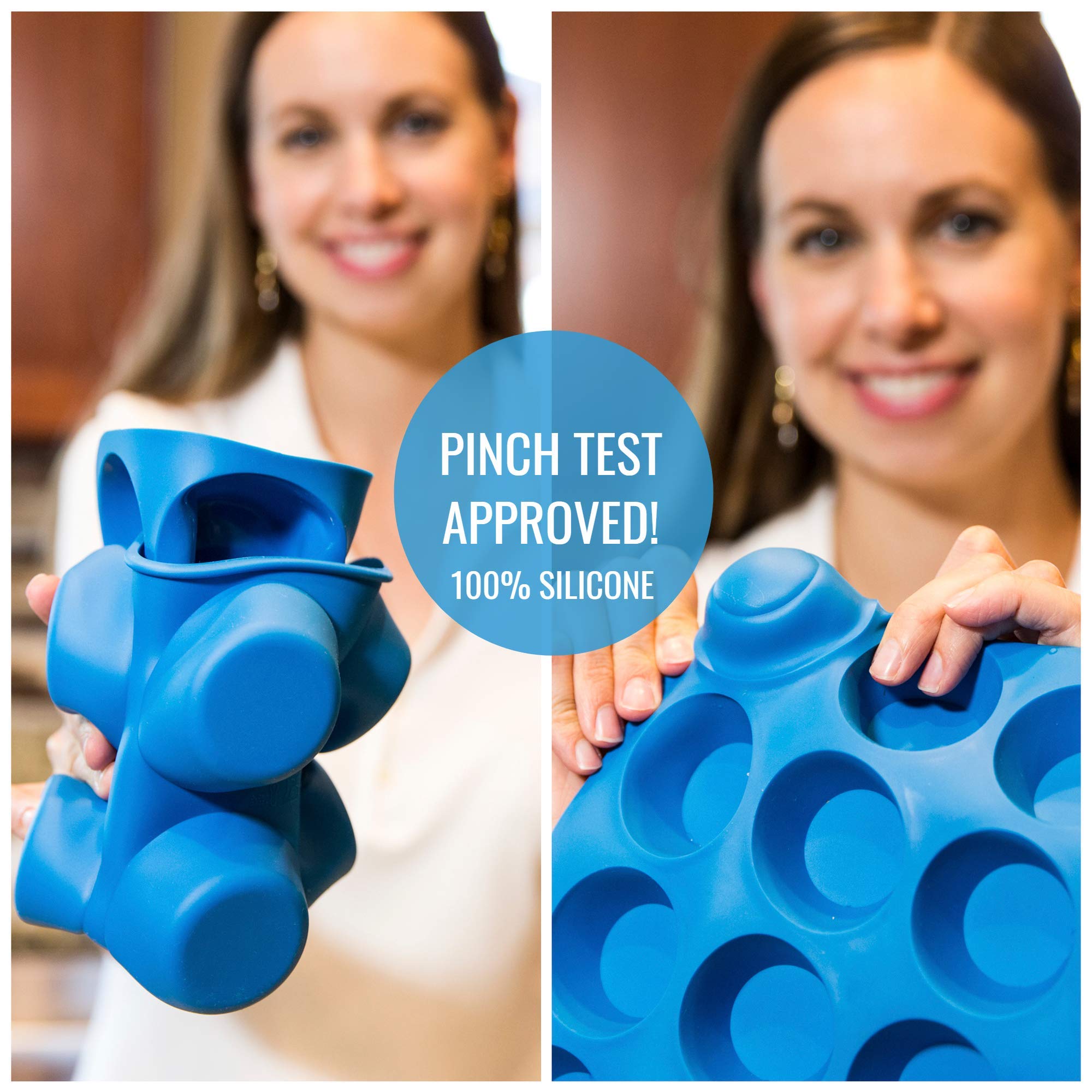 Silicone Muffin Pan & Mini Cupcake Baking Set (12 & 24 Cup) - Non Stick Mini Muffin Tin - BPA Free & Dishwasher Safe Silicon Bakeware Pans/Tins - Rubber Trays & Molds - Free Recipe eBook & Muffin Cups