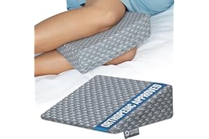 5 STARS UNITED Small Knee Pillow for Side Sleepers – Wedge Firm Foam Support for Belly, Back & Knees – Compact Maternity Cushion for Travel & Pregnancy Relief, Gray