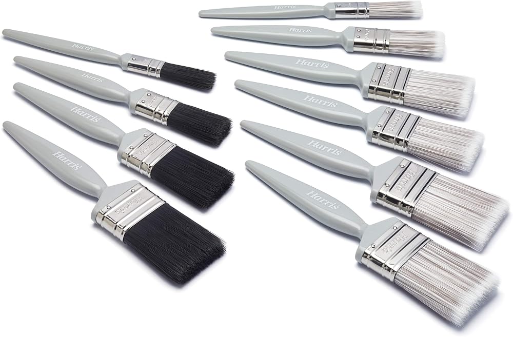Harris Essentials Walls Ceilings and Woodwork 10 Pack Emulsion Gloss Brushes