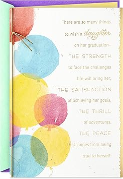 Amazon Com Hallmark Graduation Card For Daughter Congratulations With Love 559ggj4079 Office Products