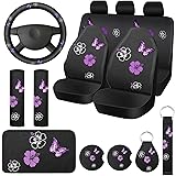 15 Pcs Full Set Butterfly Car Seat Covers for Front