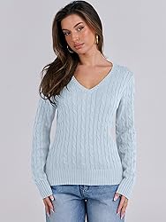 ANRABESS Womens Long Sleeve Cable Knit Sweater 2025