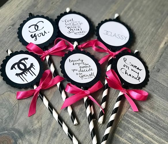 Amazon Com Fuchsia Cupcake Toppers Dessert Toppers Black White Amazon Com Fuchsia Cupcake Toppers Dessert Toppers Black White