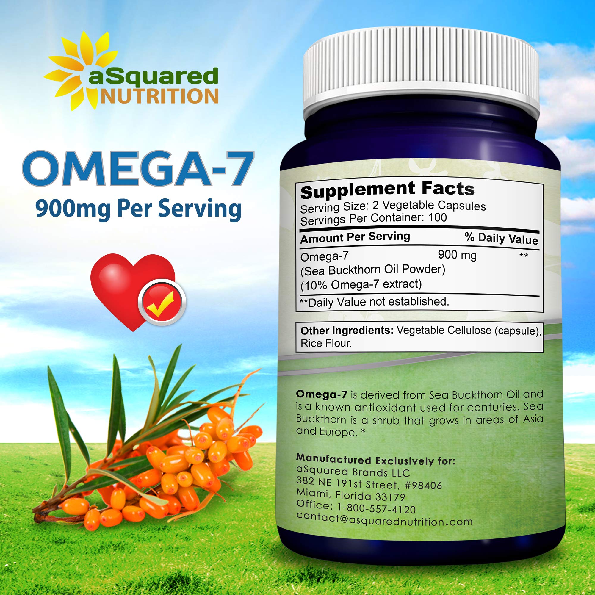 Purified Omega 7 Fatty Acids 200 Capsules from Natural Sea