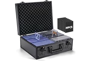 Trading Card Cases Trading Card Storage Box with Key Lock for Sports Cards, Holds 600+ Top Loaders or 130+ 35pt One Touch