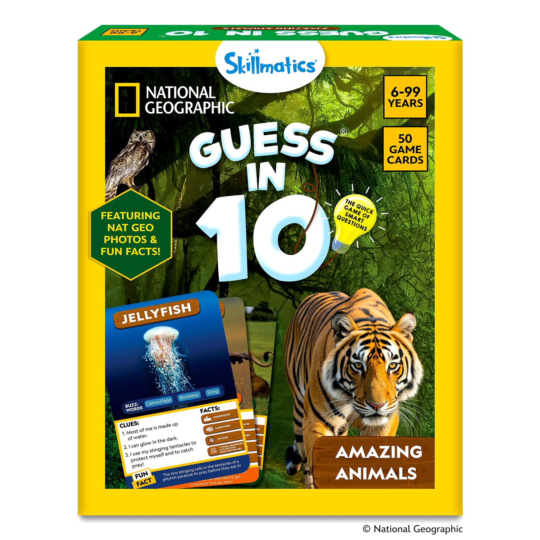Skillmatics Guess in 10 Game – National Geographic Animals, Gift for Kids
