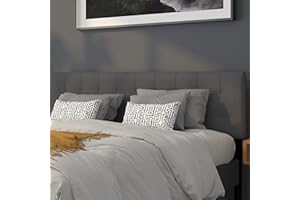 Flash Furniture Bedford Tufted Upholstered King Size Headboard in Dark Gray Fabric