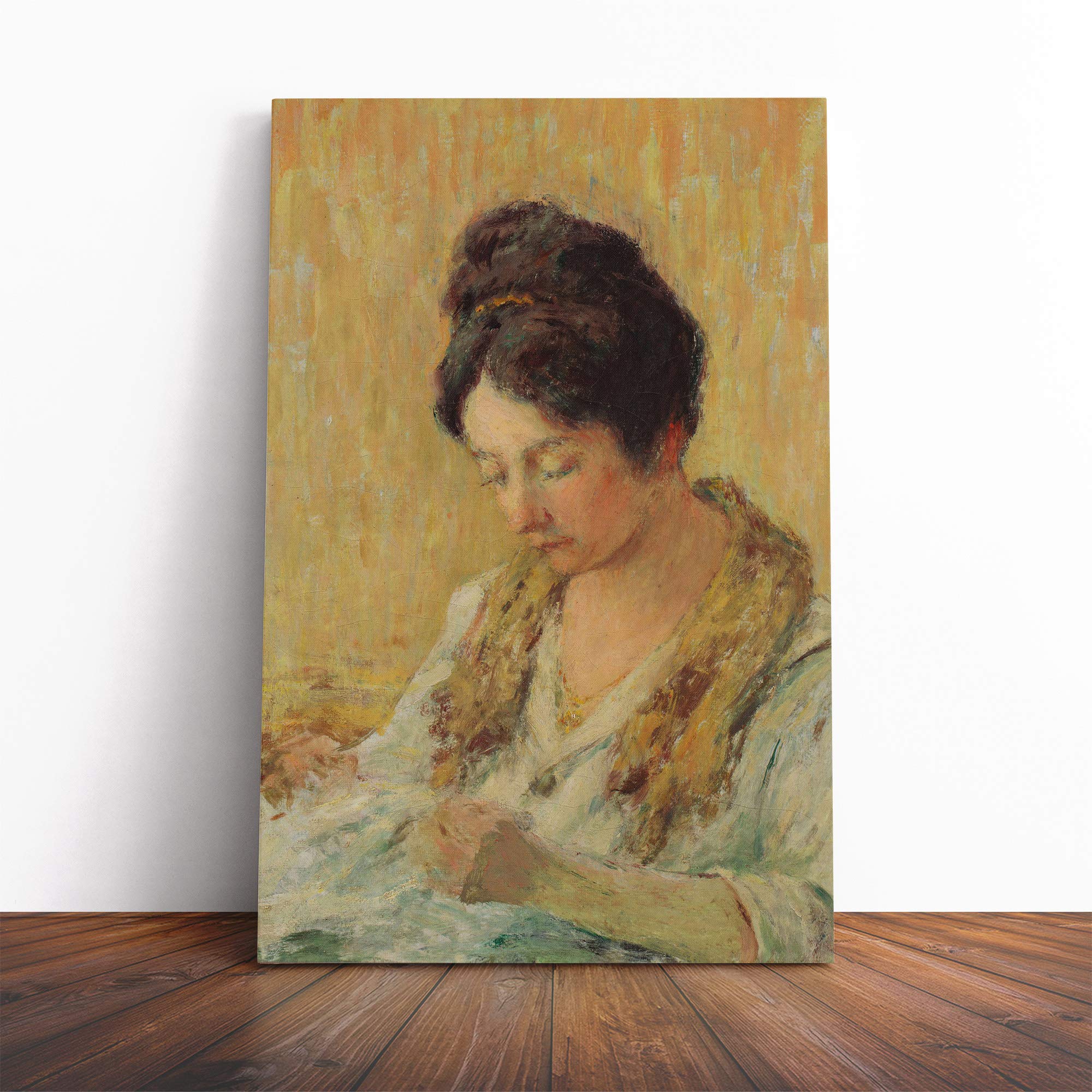 Claude Emile Schuffenecker Seamstress Canvas Print | Gallery Wrapped 30mm Frame Wall Art | 20x14 inches | Ready to Hang | Modern Picture | Living Room Bedroom Lounge Office