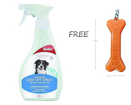 Bioline Goofy Tails Keep Off Spray with German Technology Natural Extracts for Dogs (300 ml) with Key Chain
