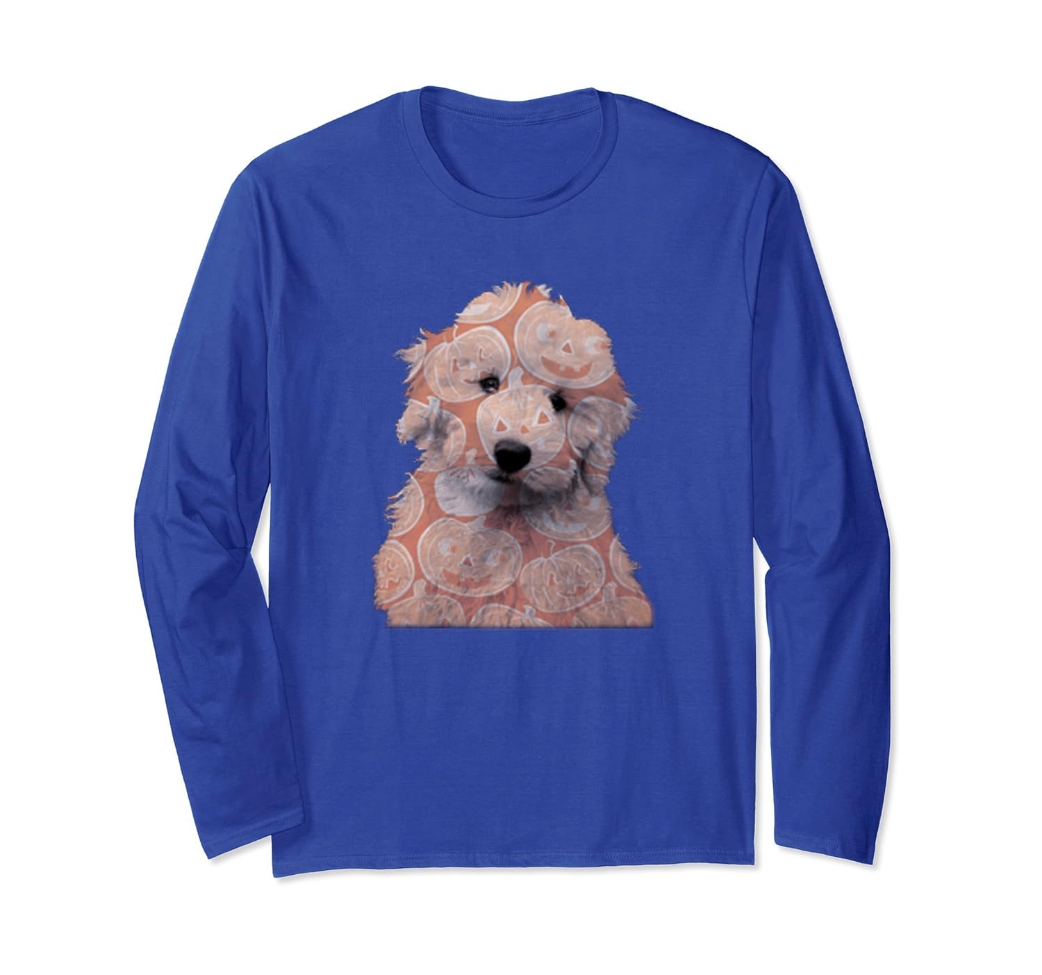 Pumpkin Pattern Goldendoodle Halloween Cute Puppy Long Shirt- TPT